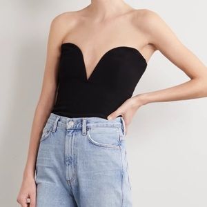 Reformation Black Remy Strapless Top Size 4